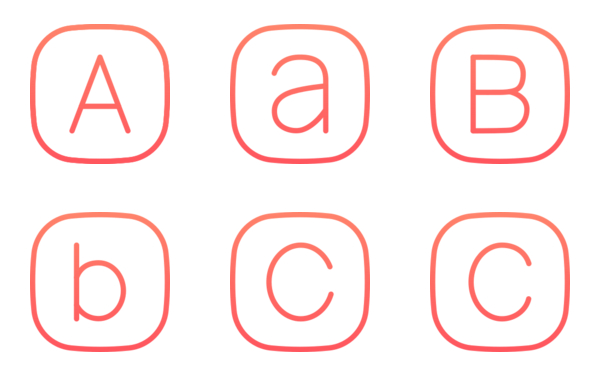 english alphabet abc gradient outline thin