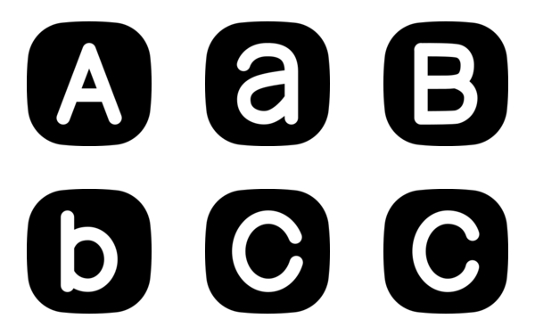 english alphabet abc black fill bold