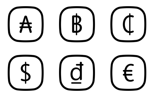 currency black outline