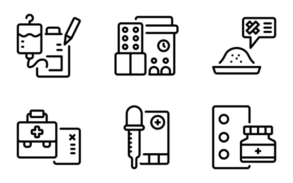 medical and drug line icons