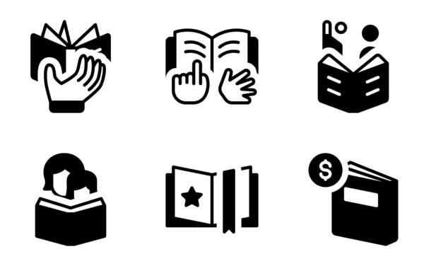 reading solid icons