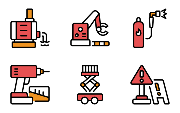 industrial and construction flat icons