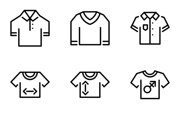 tshirt line icons