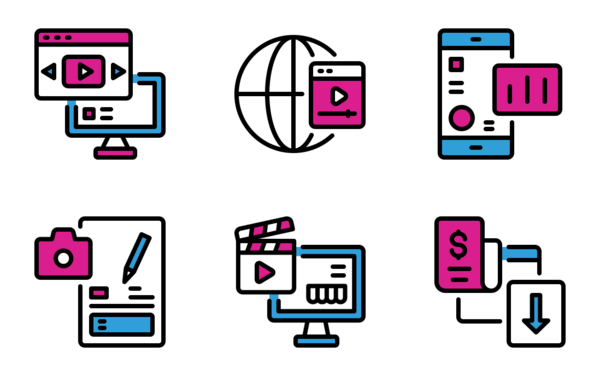 media flat icons