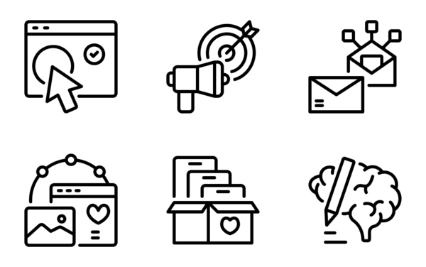 online marketing line icons