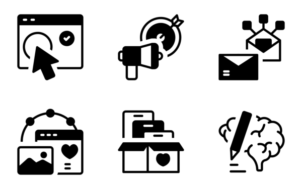 online marketing solid icons