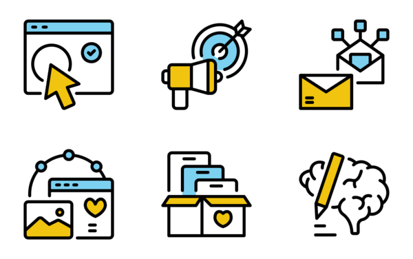 online marketing flat icons