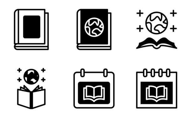 world book day black fill icon