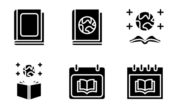 World book day glyph icon World book day glyph icon