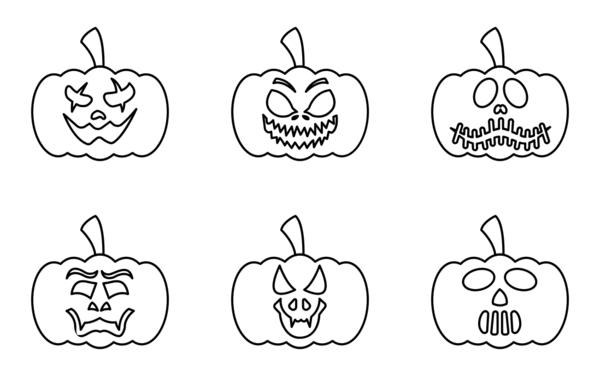 halloween pumpkin thin outline icon