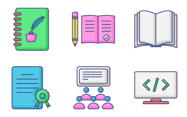 education color shaded and outline icons