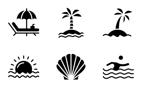 vacation glyph icon