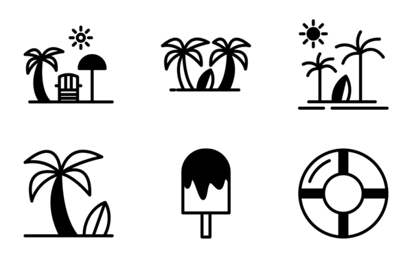 Summer black fill icon