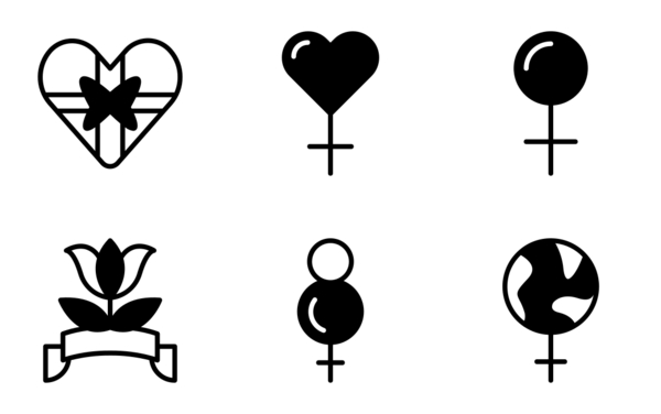 woman day black fill icon