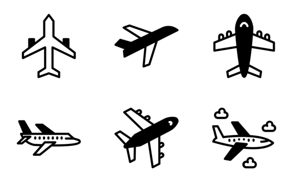 plane black fill icon