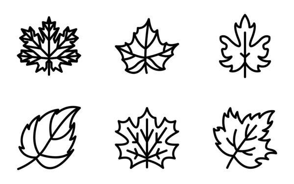 leaf black outline icon