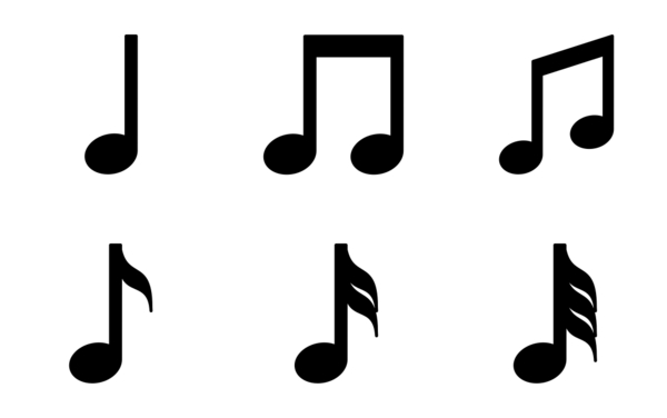 black musical notes