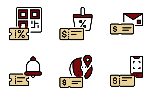 voucher flat icons