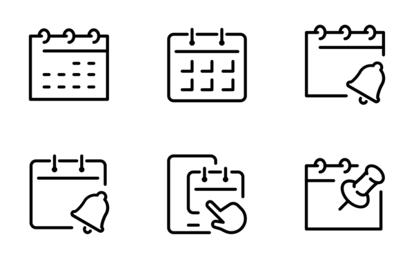 calendars icons thinline