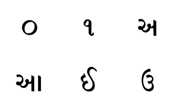 gujarati vowel and numbers