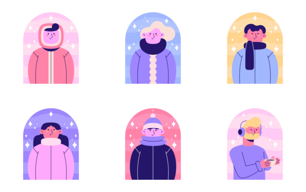 people in winter