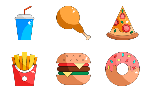 fast food stickers