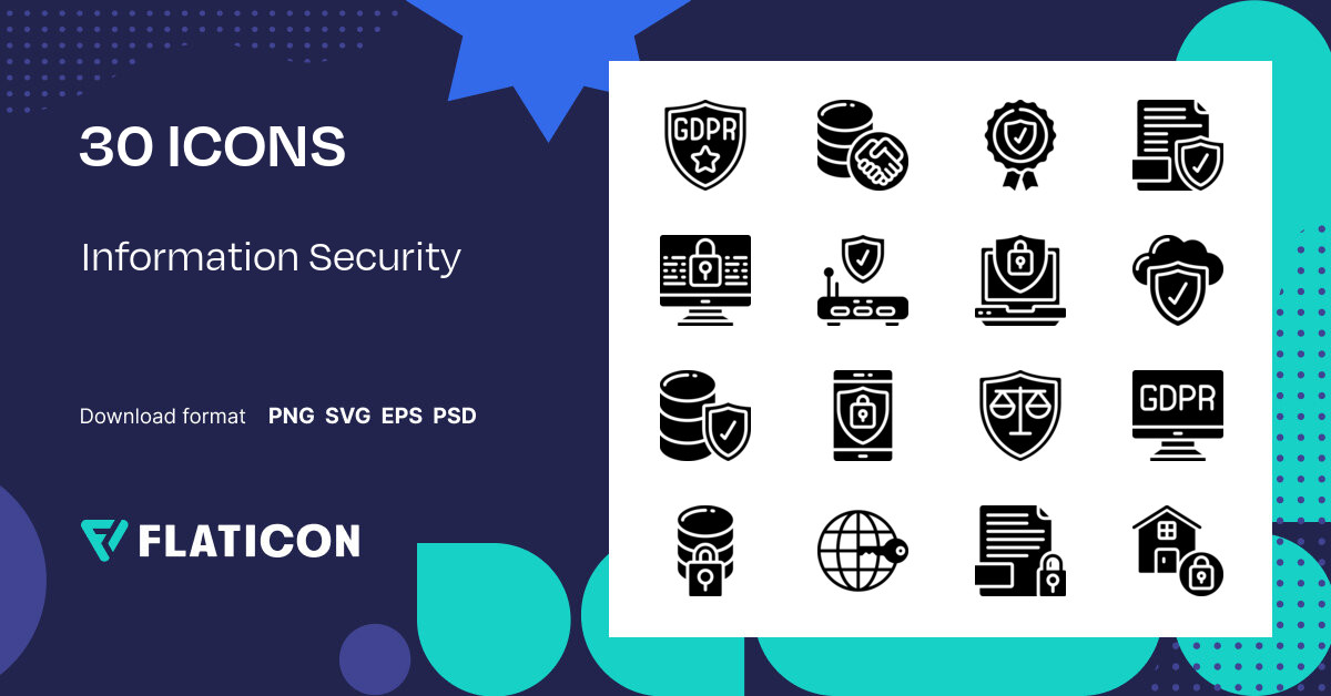 Information Security Icon Pack | Solid | 30 .SVG Icons