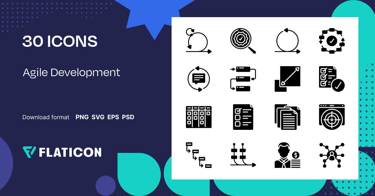 Agile Development Icon Pack | Solid | 30 .SVG Icons