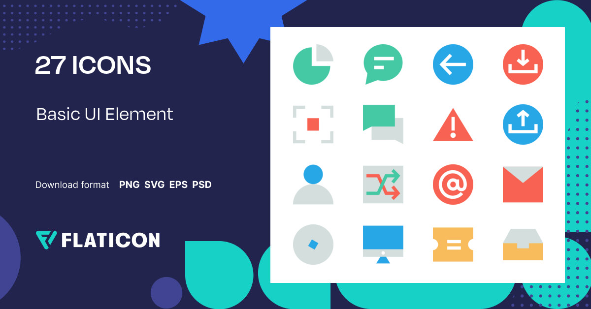 Basic UI Element Icon Pack | Flat | 27 .SVG Icons