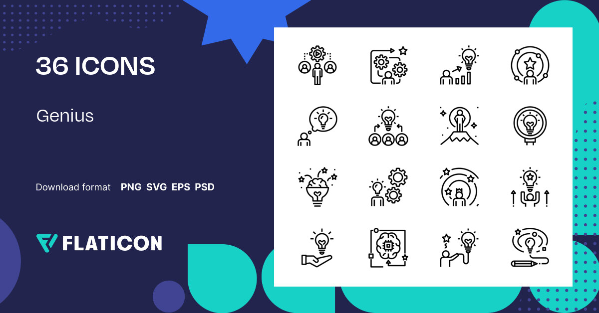 Genius Icon Pack | Outline | 36 .SVG Icons