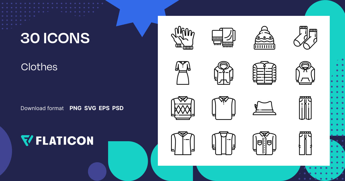 Clothes Icon Pack | Lineal | 30 .SVG Icons