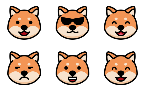 shiba inu dog emoticons