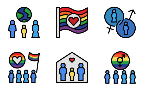 LGBTQ Community Filled Outline LGBTQ Community Filled Outline