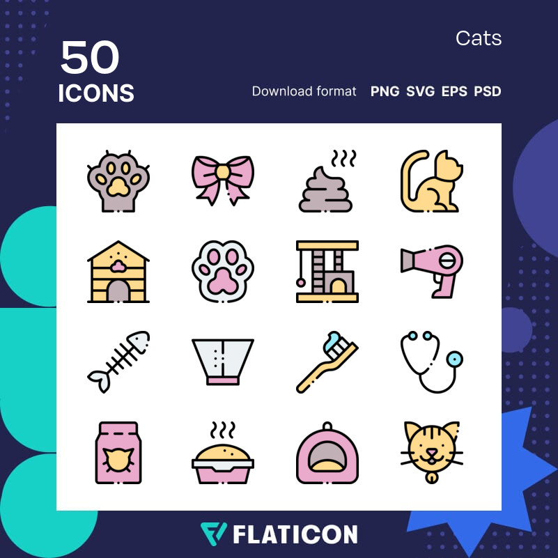 Cats Icon Pack, Lineal color