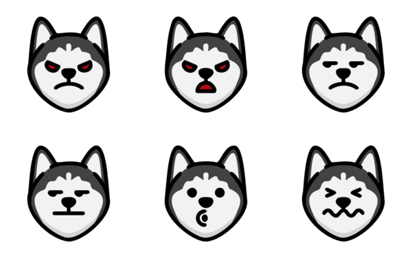 siberian husky dog emoticons