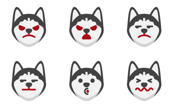 siberian husky dog emoticons