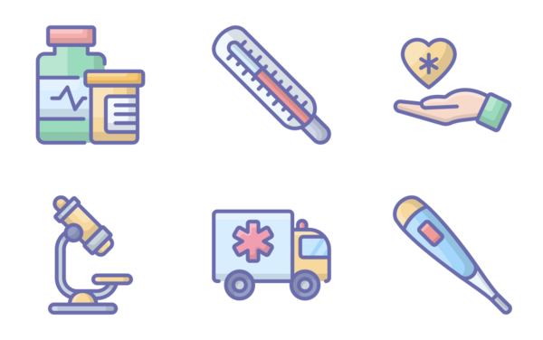 healthcare and medical flat icons