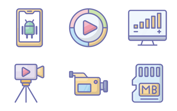 music and multimedia flat icons