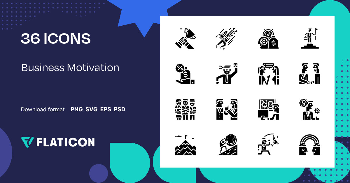 Business Motivation Icon Pack Fill Svg Icons