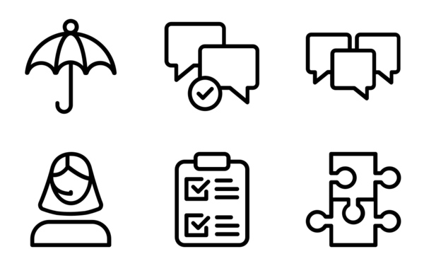 customer relationship line icons