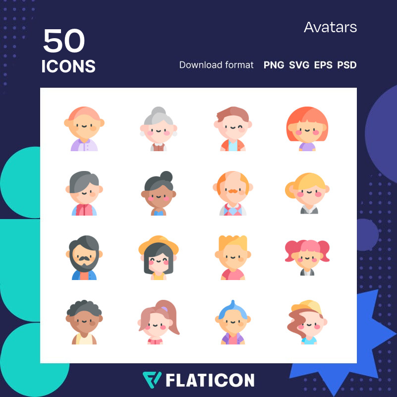 The Free User Avatar Icon Set (50 Icons in SVG & PNG Formats)