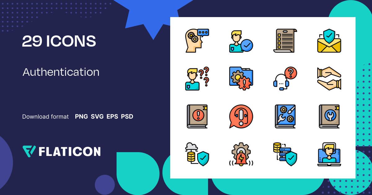 Authentication Icon Pack | Lineal Color | 29 .SVG Icons