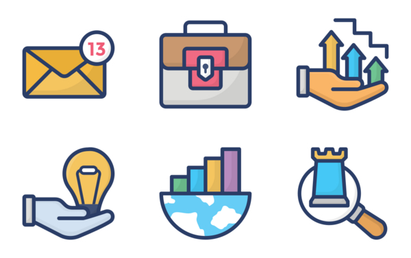business management flat icons