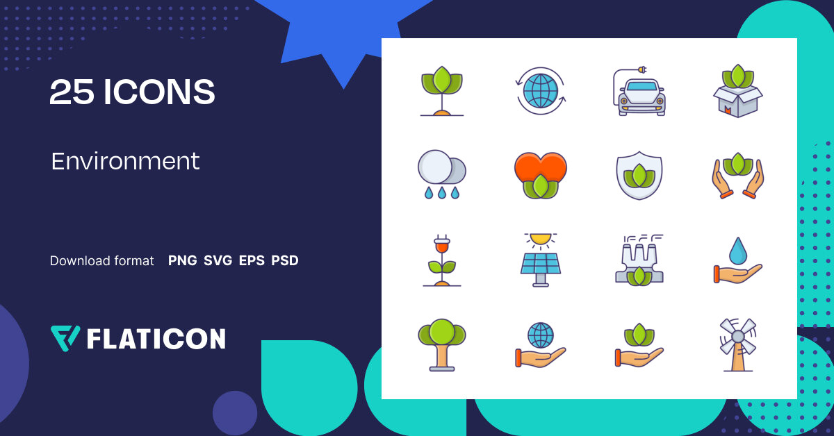 Environment Icon Pack | Color outline | 25 .SVG Icons