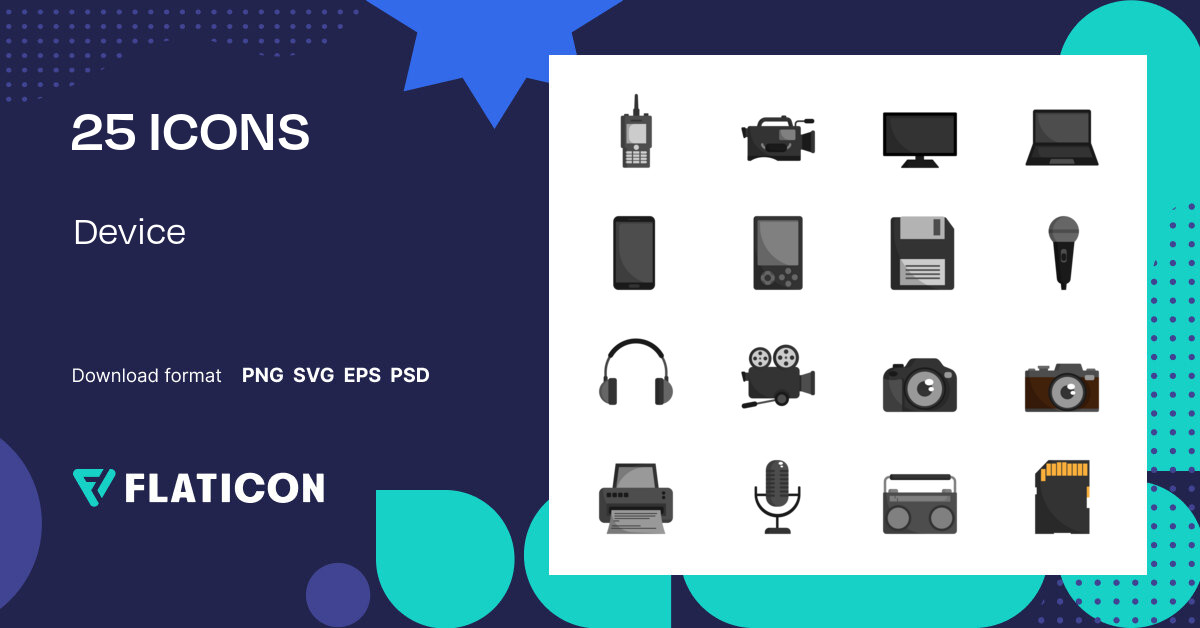 Device Icon Pack Flat 25 .SVG Icons