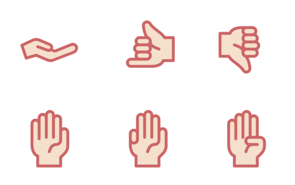 hand sign  filled line