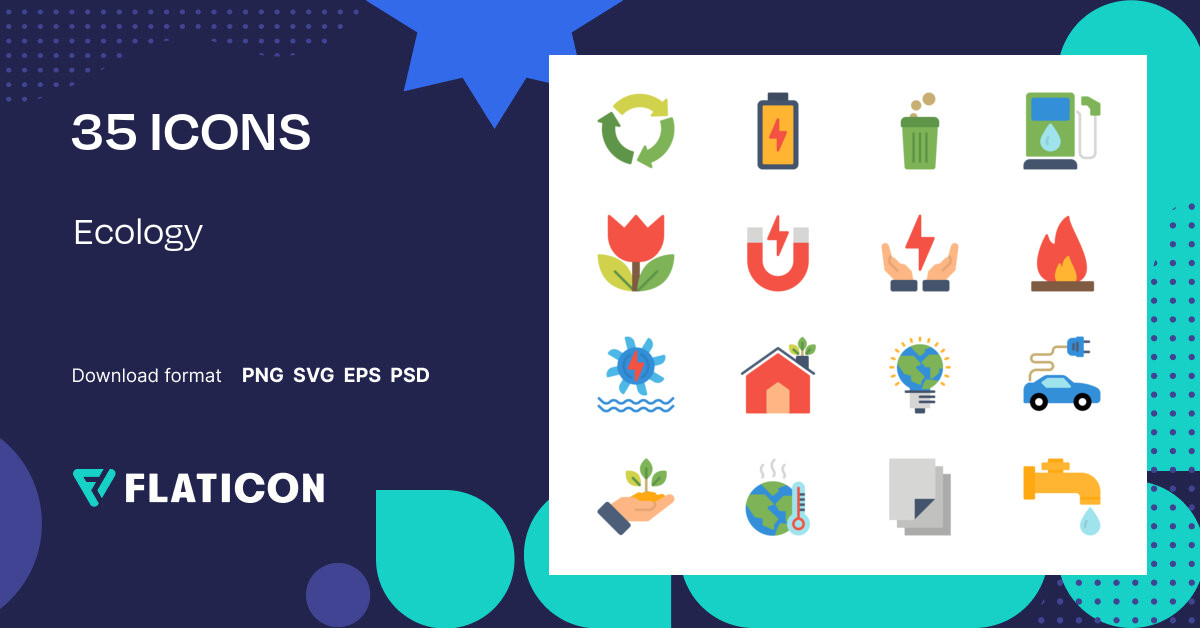 Ecology Icon Pack | Flat | 35 .SVG Icons