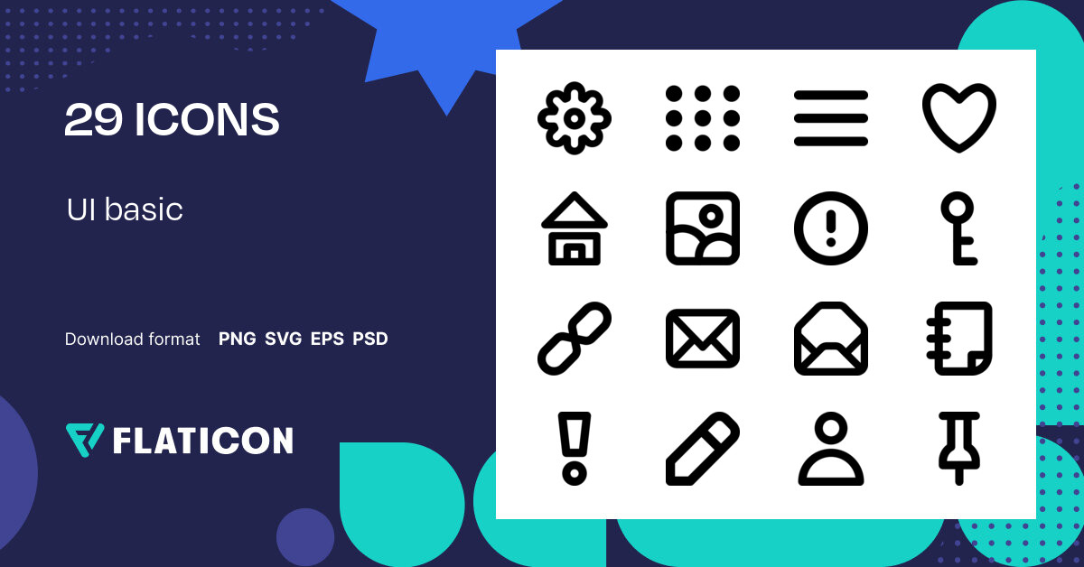 UI basic Icon Pack | Basic Outline | 29 .SVG Icons