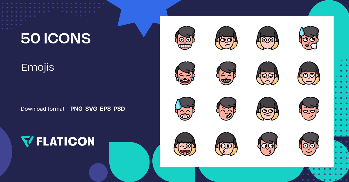 Emojis Icon Pack Lineal Color SVG Icons