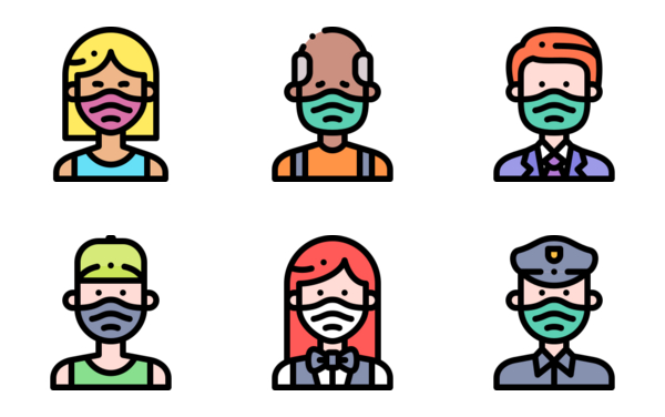 avatars with medical mask